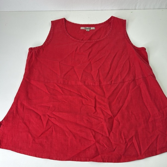 Flax Red Sleeveless Tank Top Classic Design - Picture 3 of 12